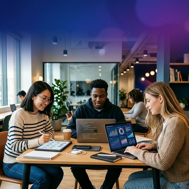 Students learning Japanese, AI, and Data Science on a modern platform